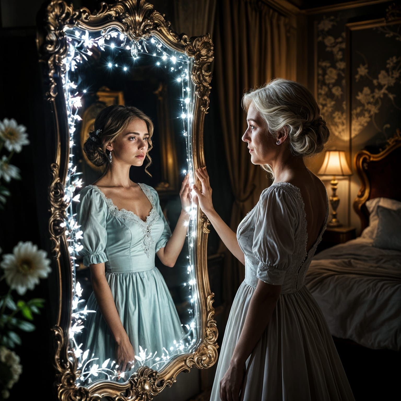 Magical Mirror Reflects Youthful Reflection