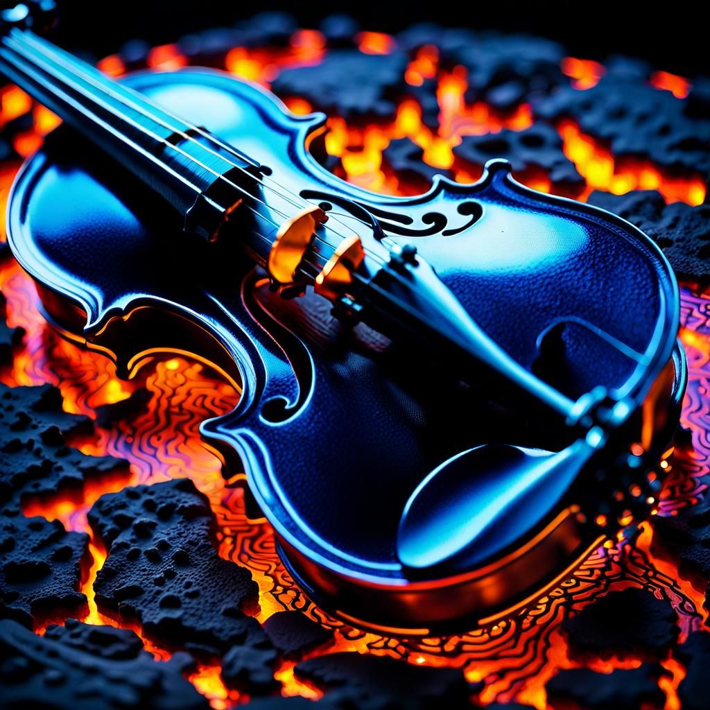 Violin on molten lava