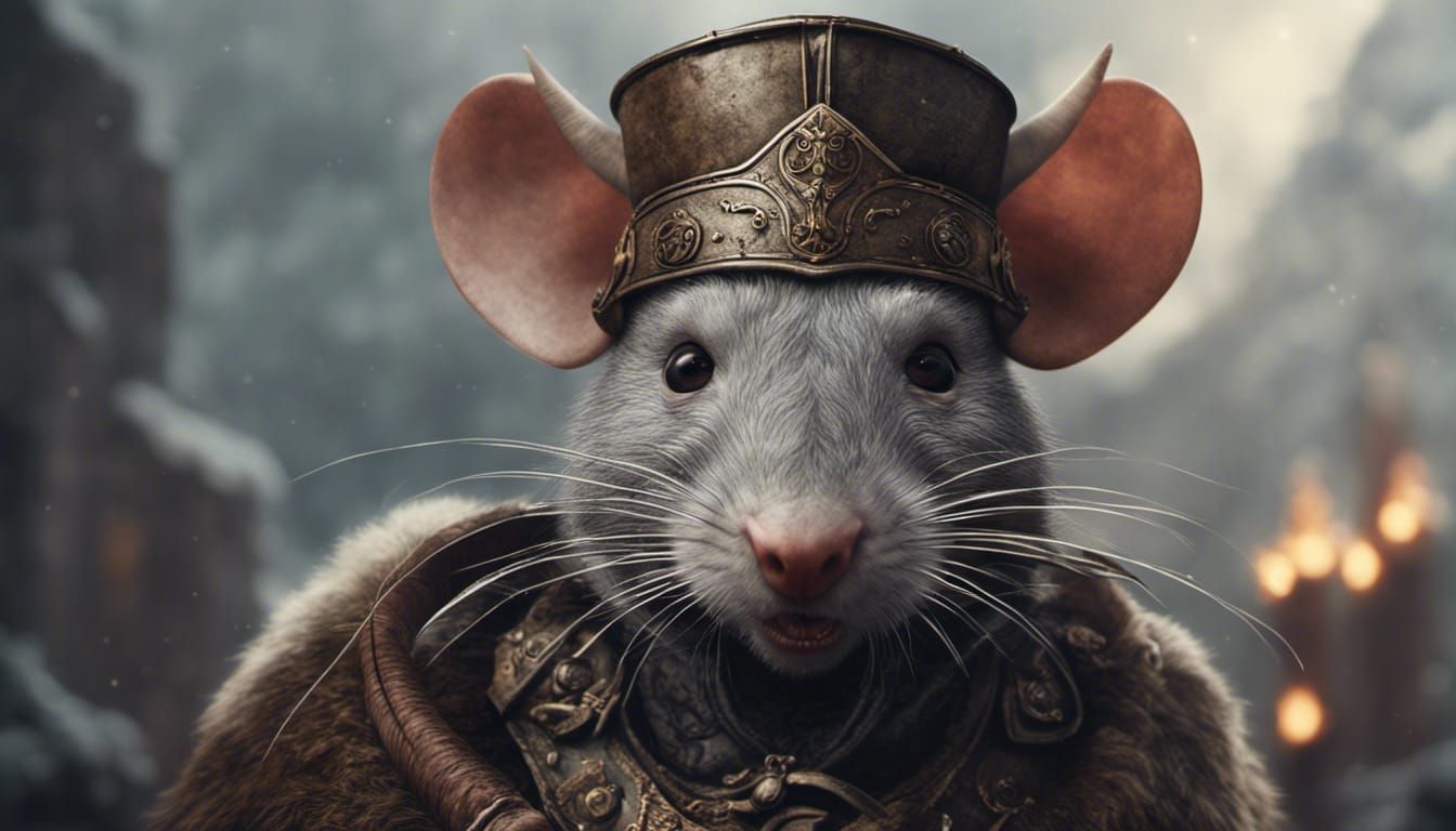 Epic Rat Viking Warrior: Digital Matte Painting