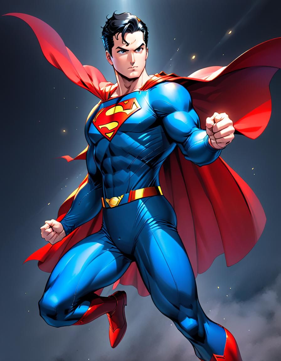 Superman in Manga Comic Style