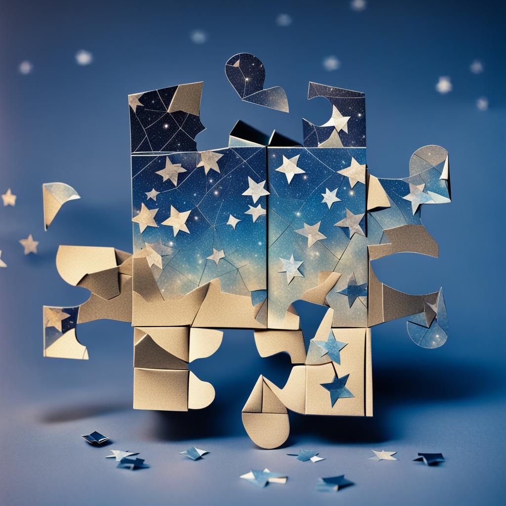 Starry Night Sky Reflected in Mirror Puzzle