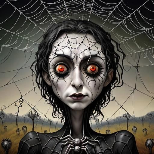 Pagan Spiderweb Eyes: A Surreal Portrait