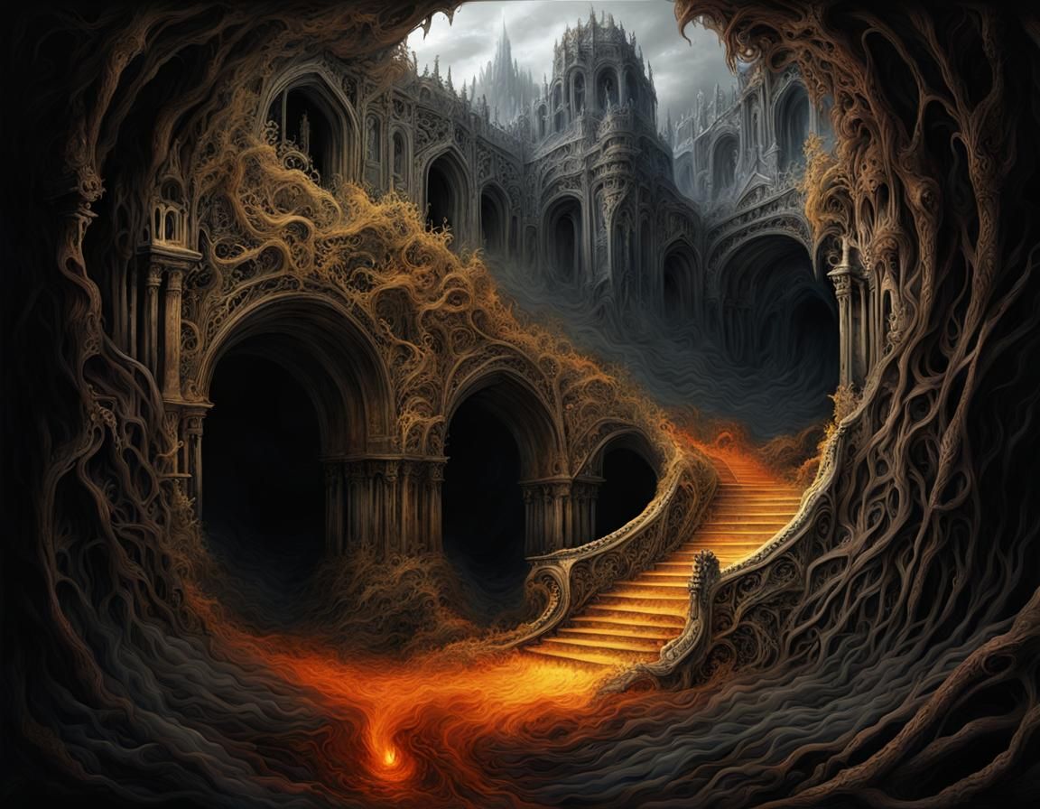 Infernal Gates: A Sepia Fantasy Masterpiece