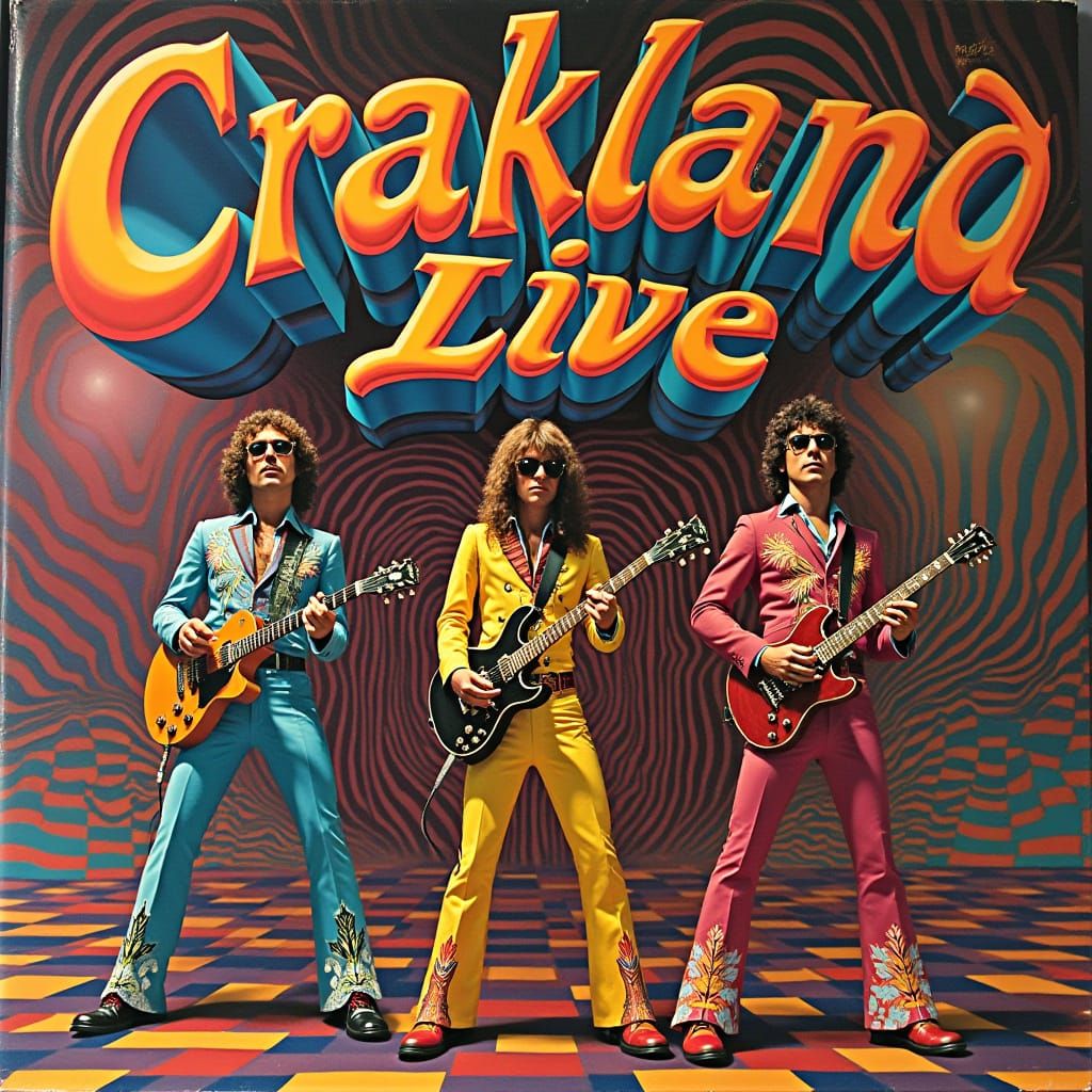 Prog Rock Band in Vibrant OP-ART LP Cover