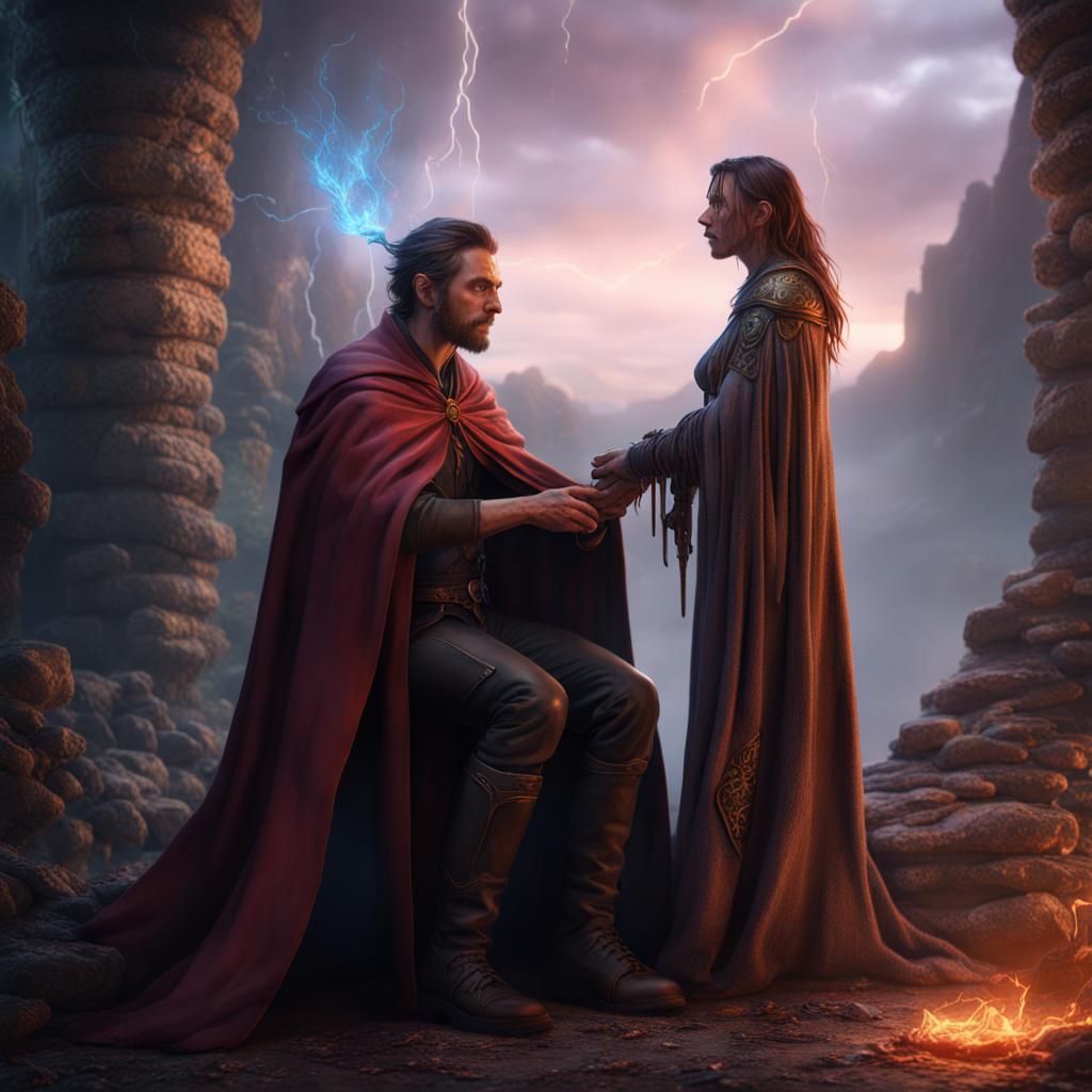 Priestess Heals Wounded Man with Magic