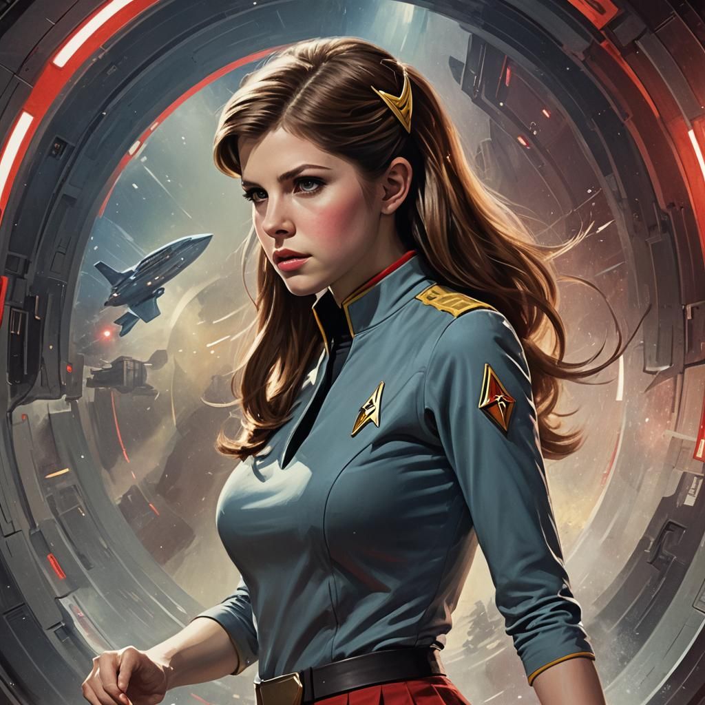 Anna Kendrick as Captain Kirk's Companion in Retro-Futuristi...