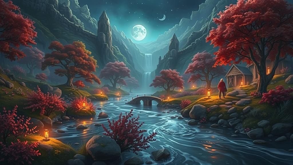 Fairyland River Dreamscape with Flowing Water