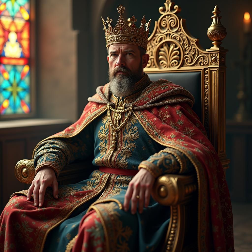 King Saint Louis in Royal Attire, Ethereal Concept Art