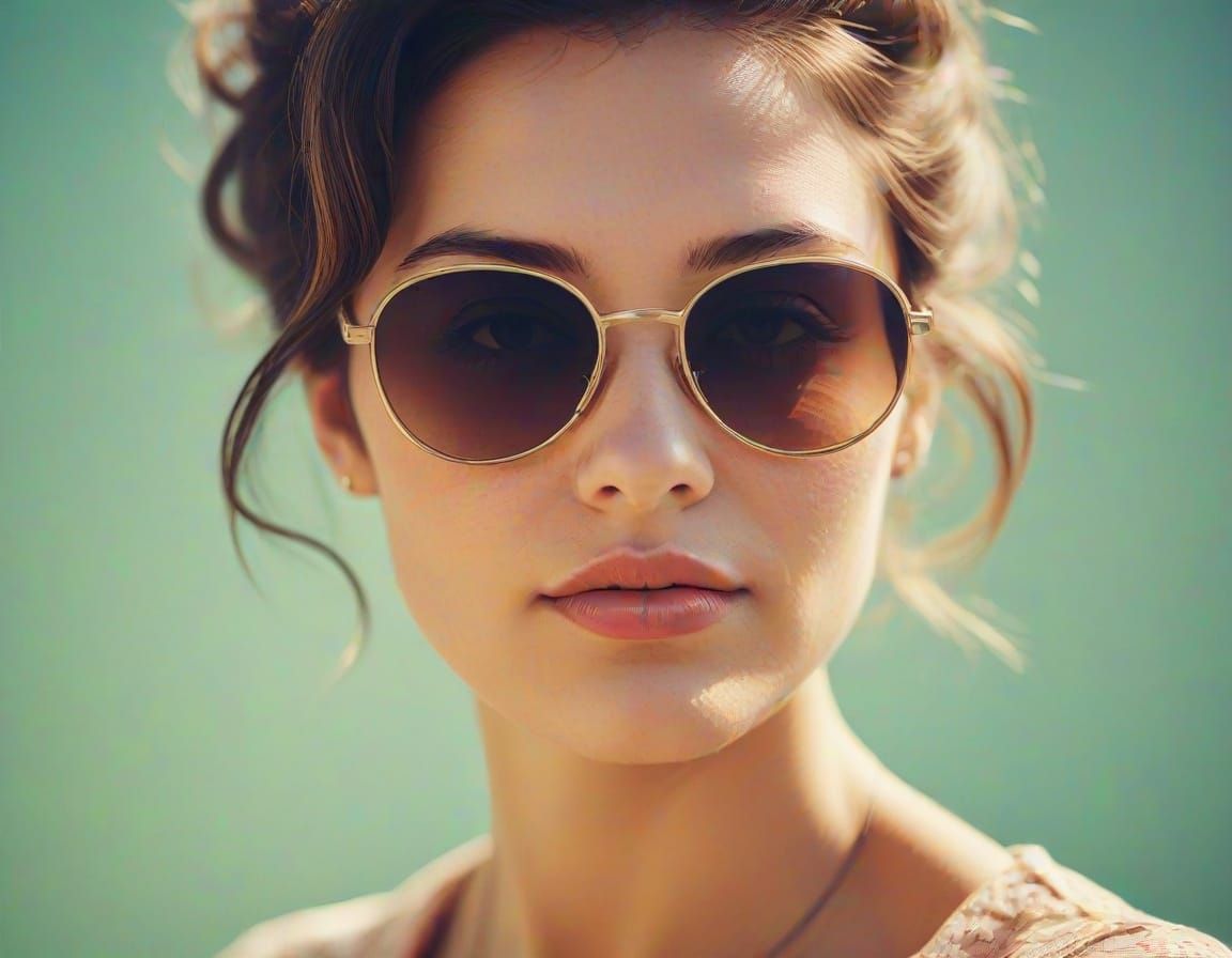 Retro Close-Up Portrait in Vintage Photography Style