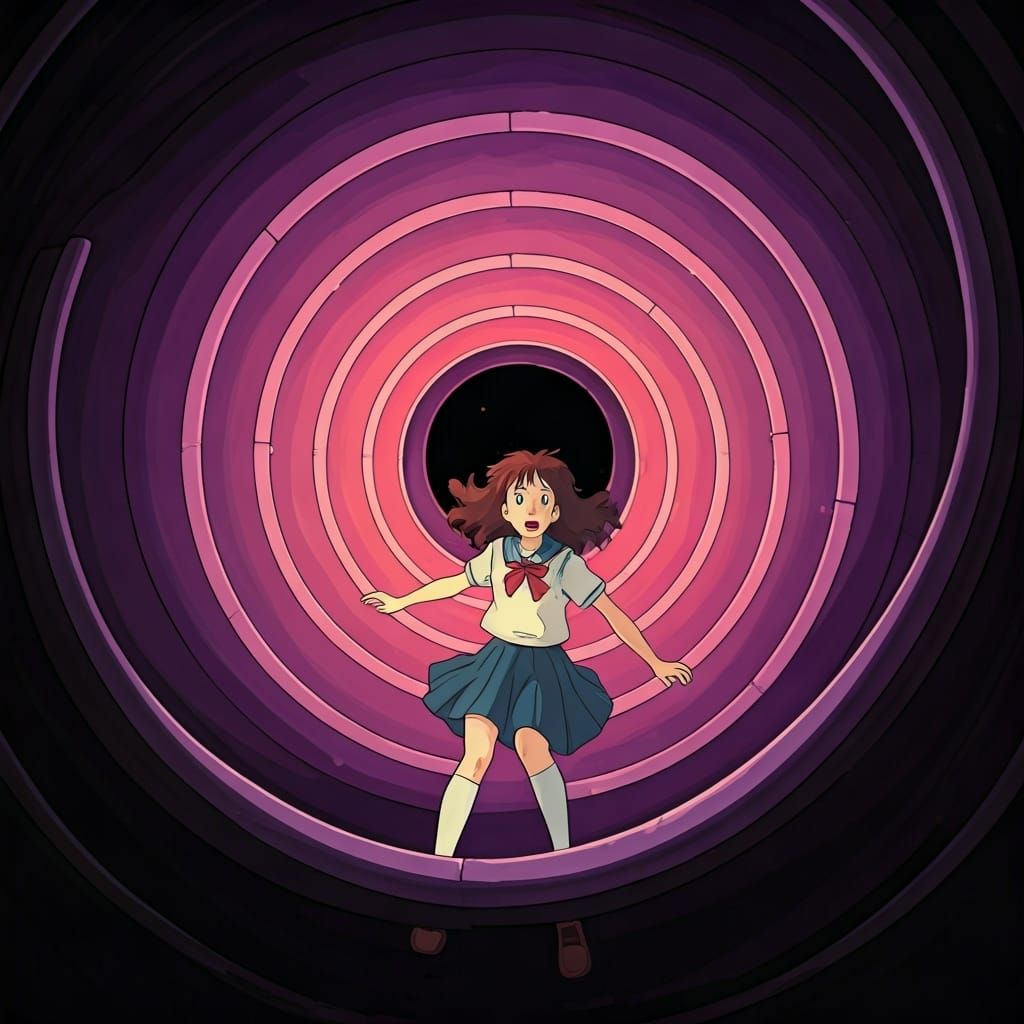 Shizuku Tsukishima Slides in Ghibli Watercolor Style