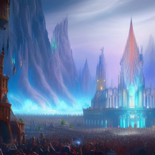 Fantastical Eurovision Stage in Detailed Matte Painting