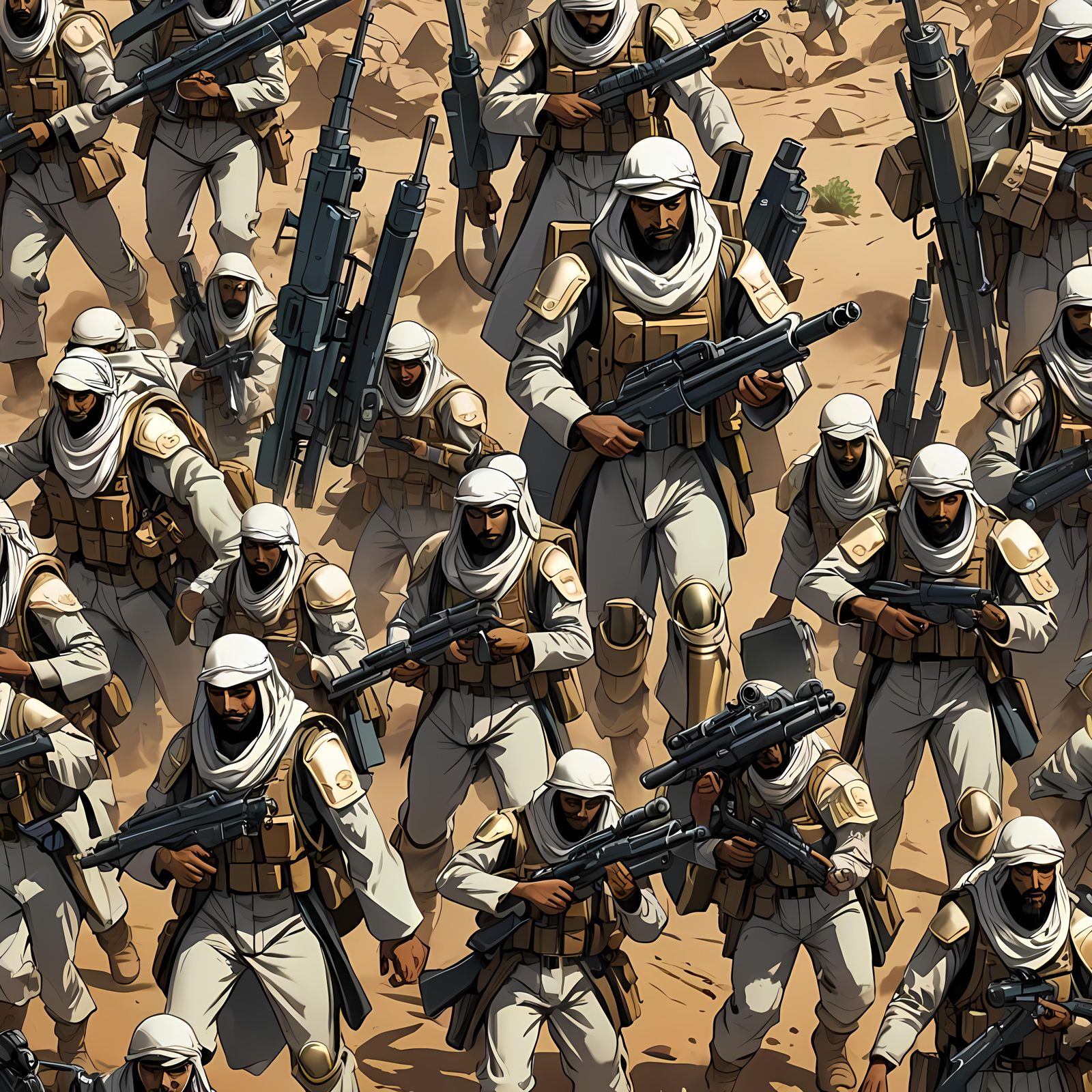 Arabian Infantry with Rocket Launchers: Anime Style