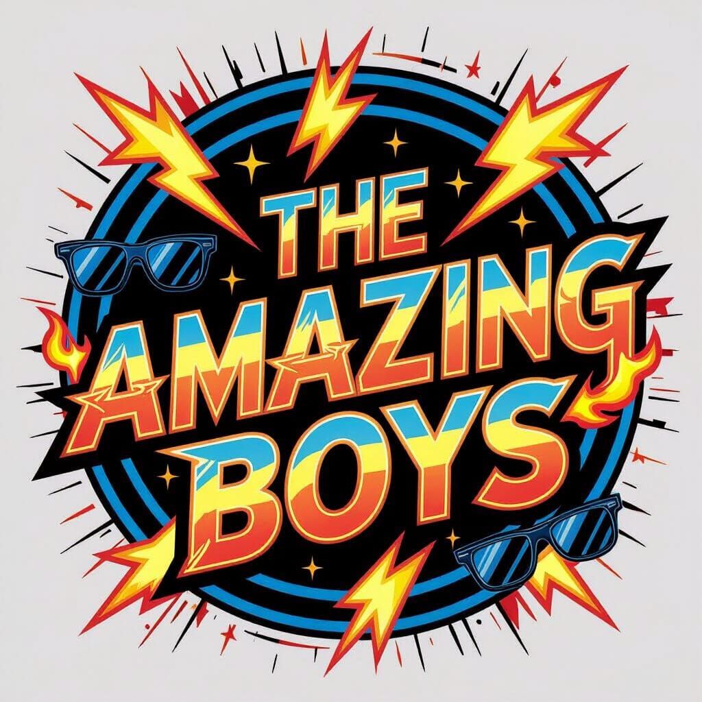 Amazing Boys Logo: Energetic Lightning and Stars