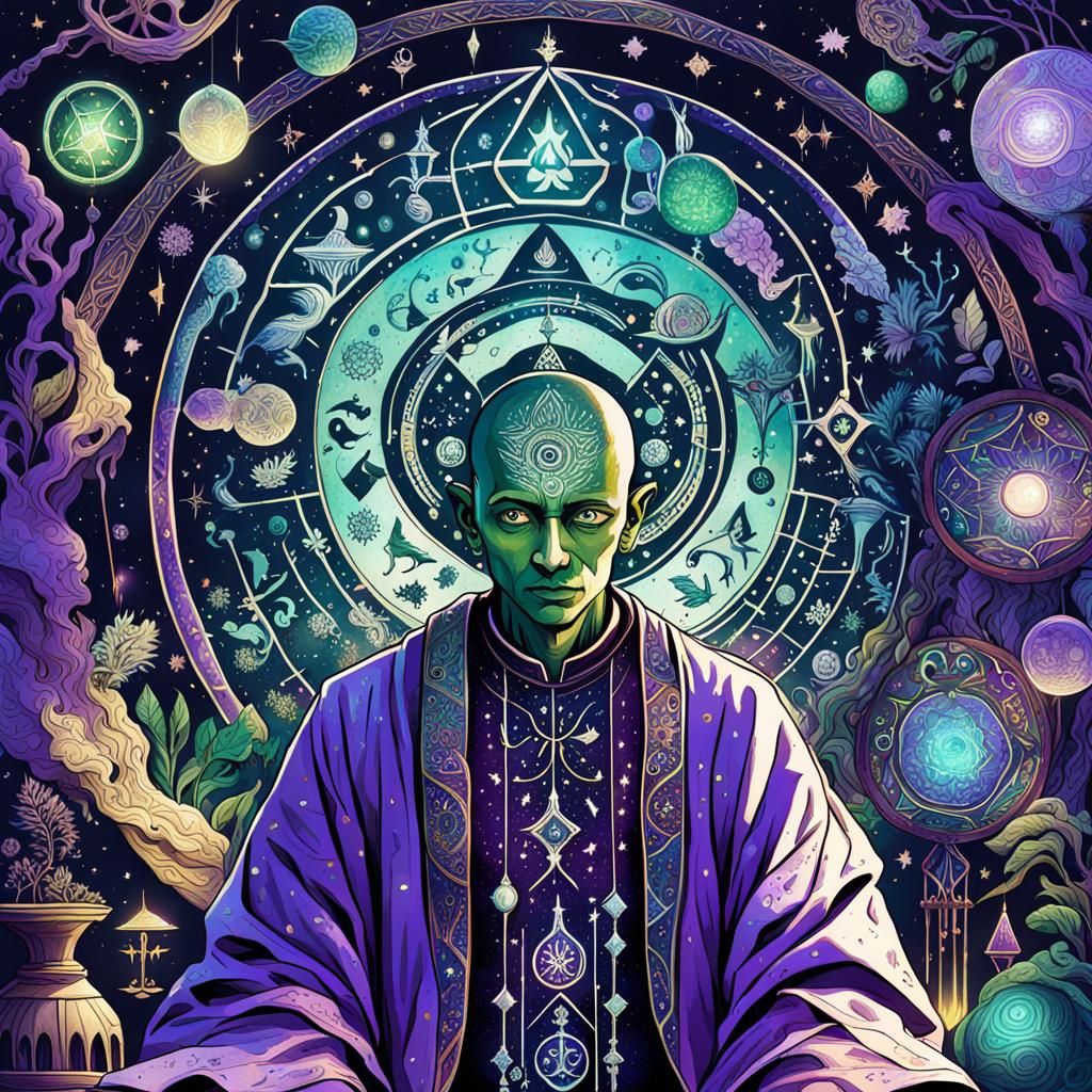 South Asian Alchemist in a Mystical Marketplace