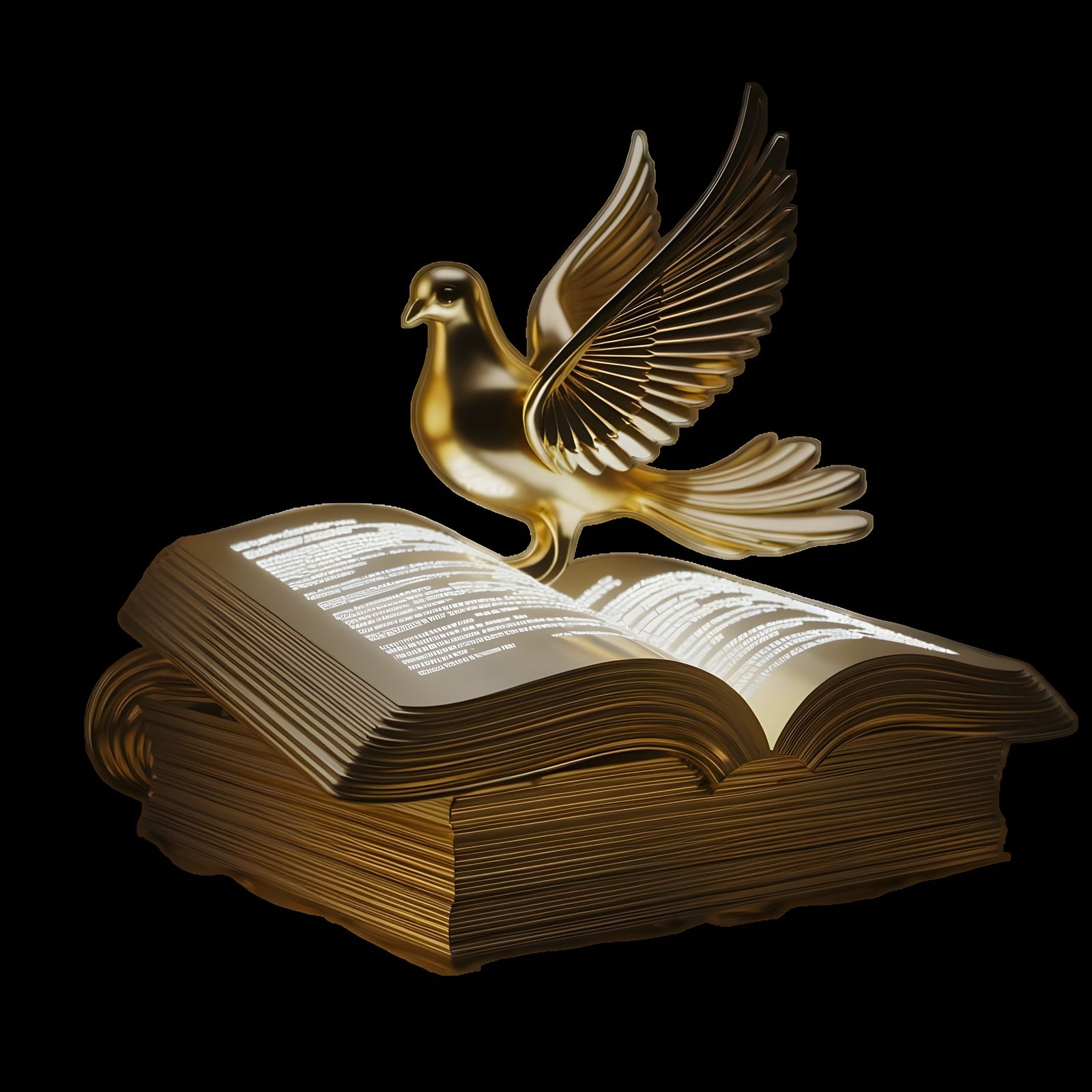 Ethereal Golden Dove Illuminated Sculpture