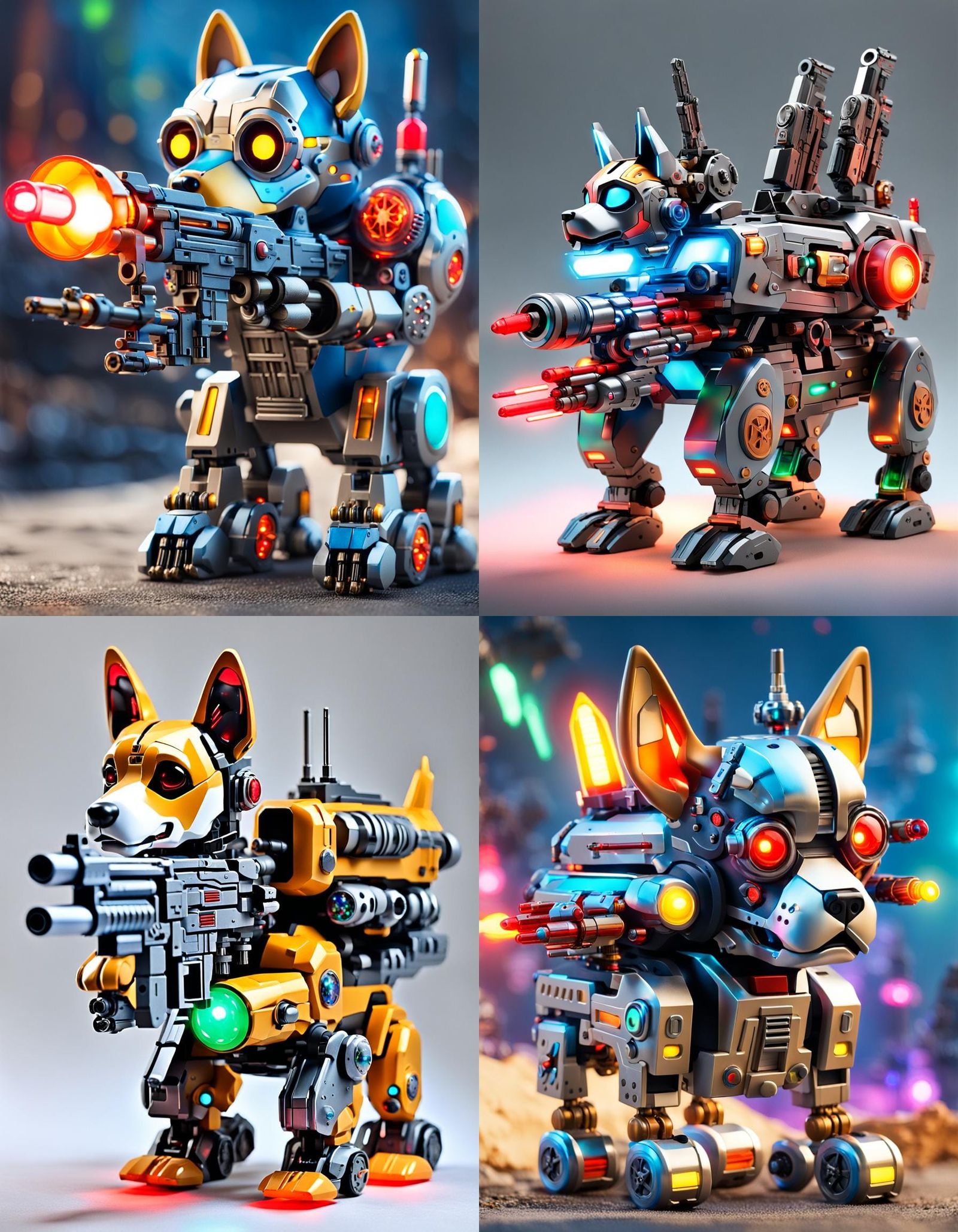 Futuristic Cyborg Corgi: Wind Up Toy Robot Hound