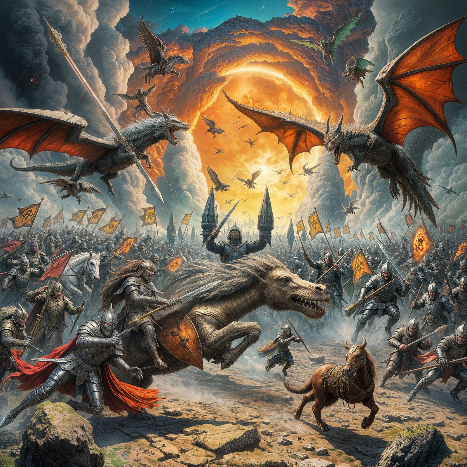 Epic Fantasy Battle: A Clash of Legendary Armies