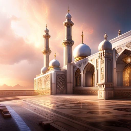 Glowing White Mosque Concept Art