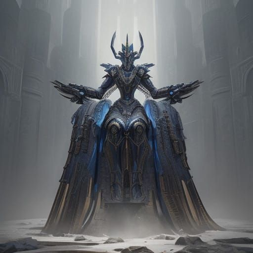 Dark Mythological Uru Armor in Industrial Egyptian Style