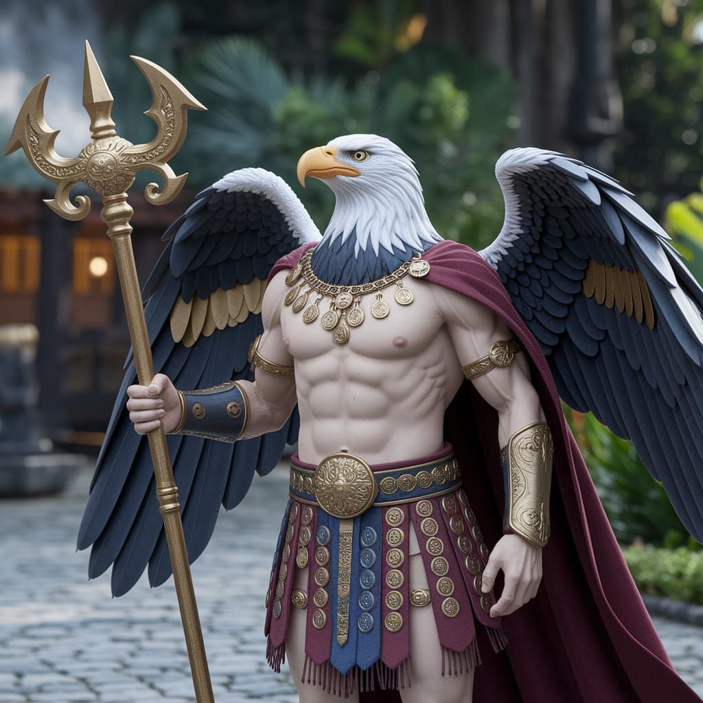 Eagle Headed God of Authority and Wisdom in a Cinematic Styl...
