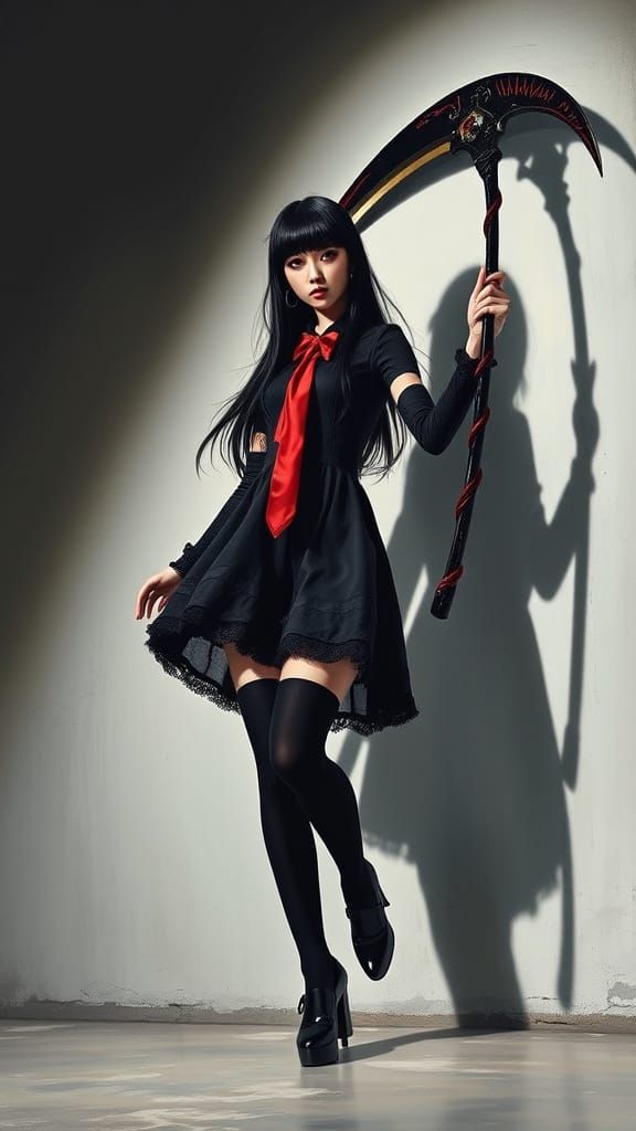 Rory Mercury Dances with Scythe: Gouache-Style Portrait