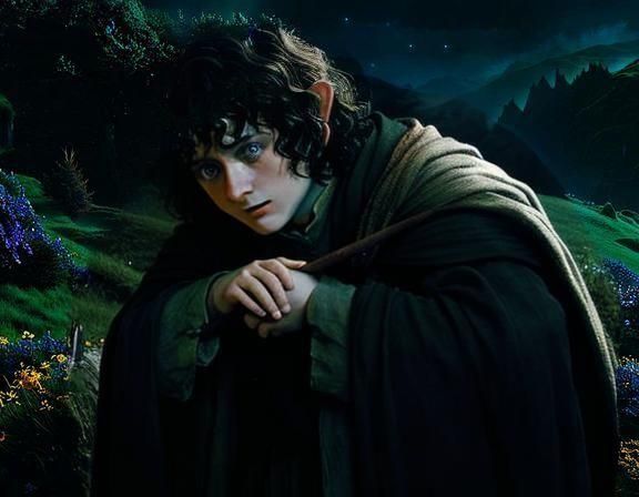 Frodo Baggins in a Magical Lord of the Rings Scene
