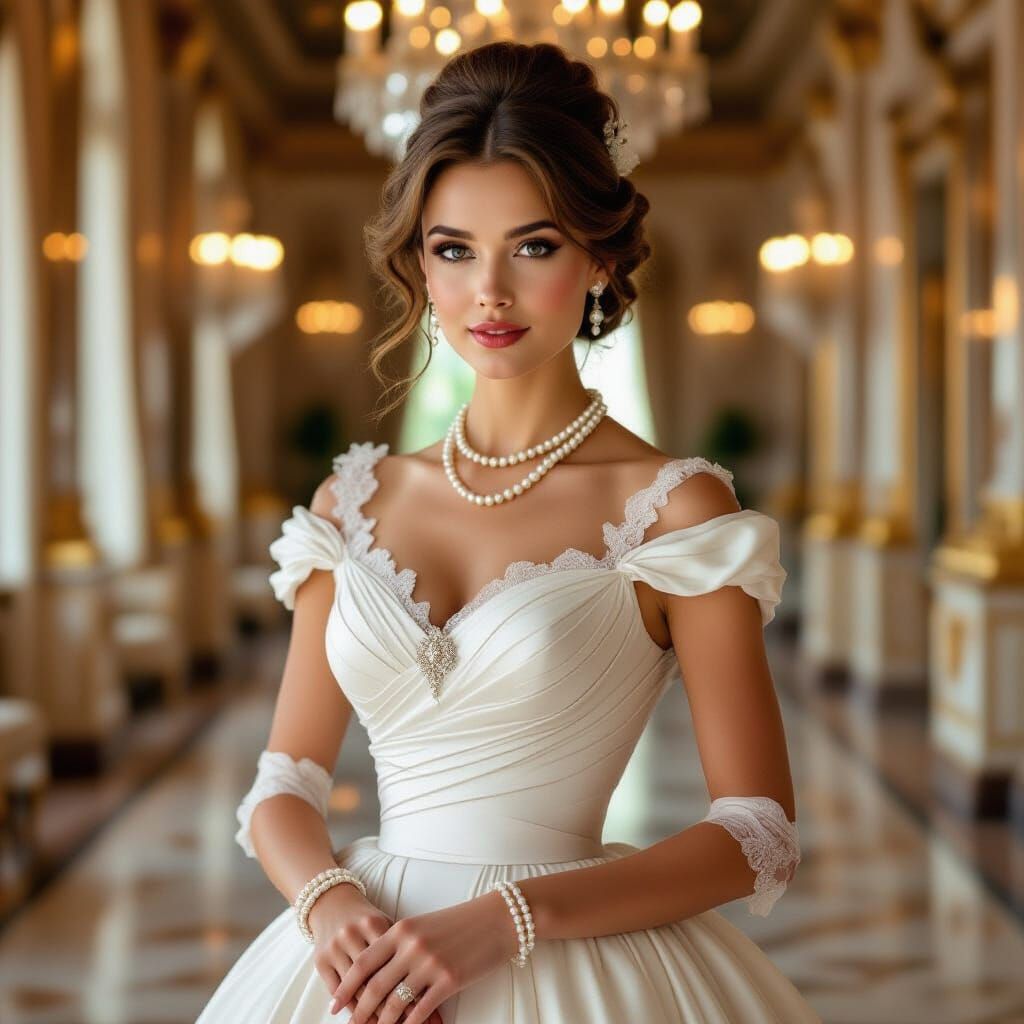 Elegant Lady in Palace, Sargent-Boldini Style