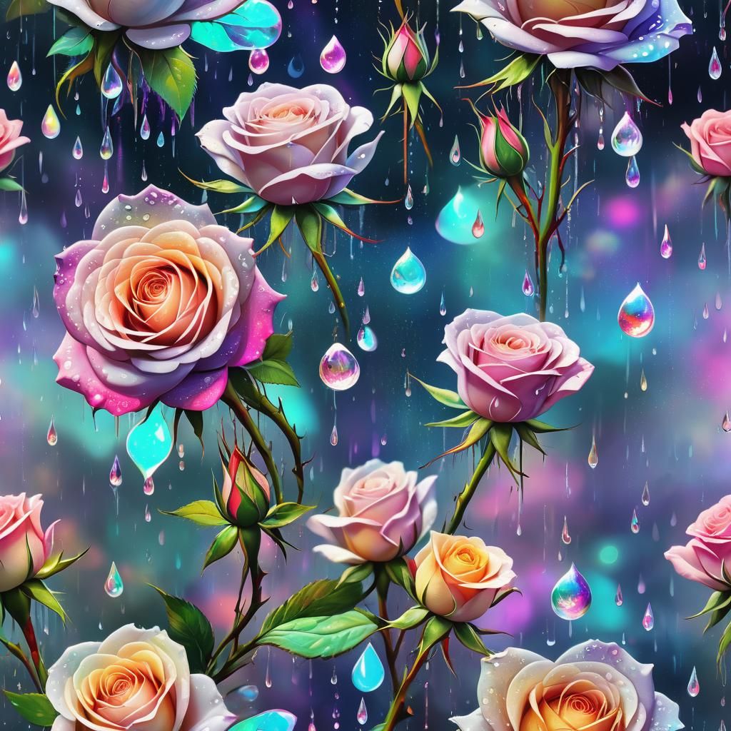 Roses in Raindrops: Cosmic Holographic Illustration