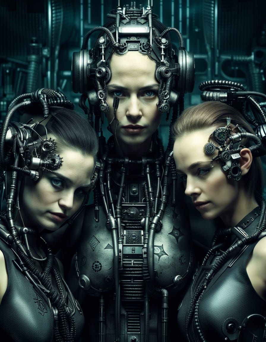 Biomechanical Cyberpunk: Women with Cyborg Heads