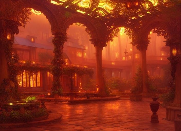 Forest Tavern in Belle Epoque Art Nouveau Style