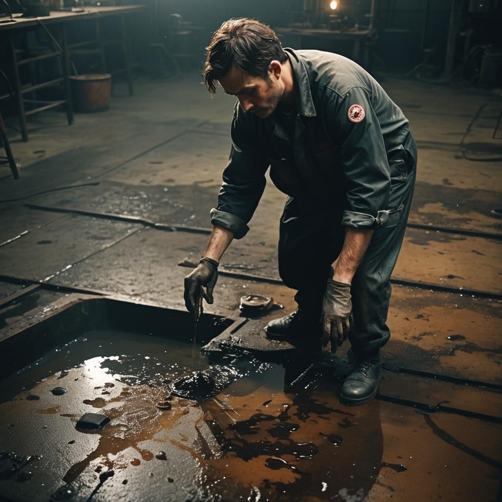 Cinematic Film Still: Production Worker in Factory