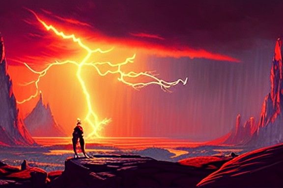 Ninja Feline Energy Cloak in Fantasy Landscape