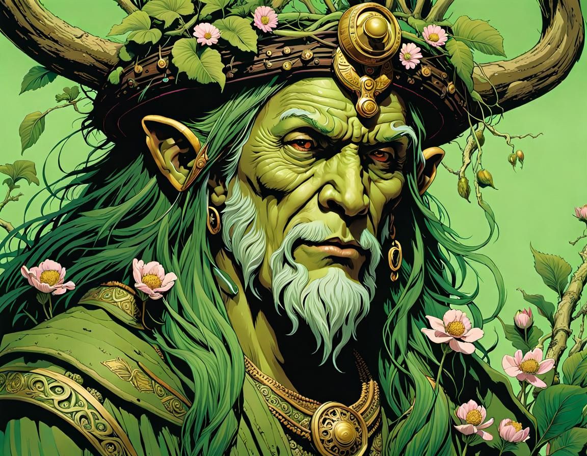 Yarilo: Spring God in Watercolor and Neon Light