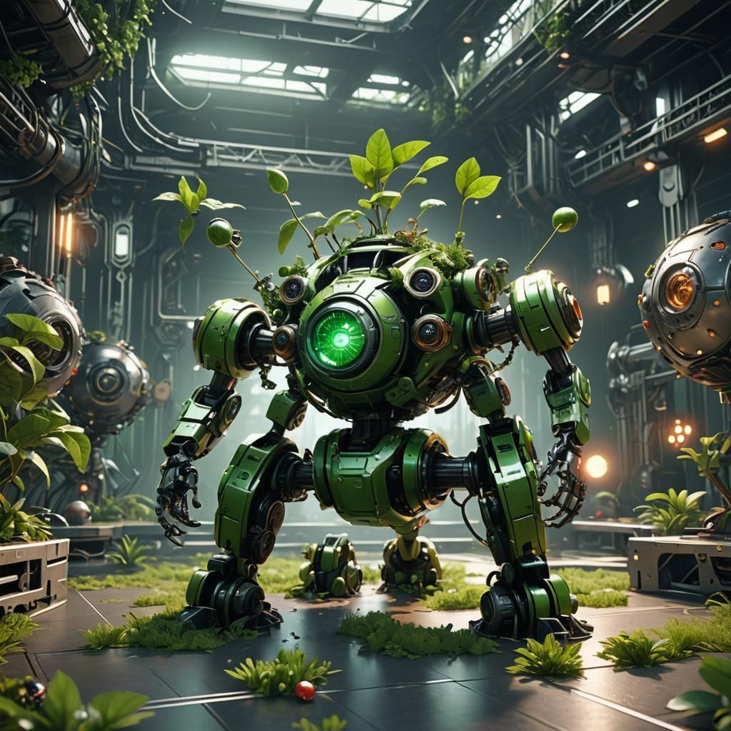 Mechanical Fruits Dance on Stage: Sci-Fi Render