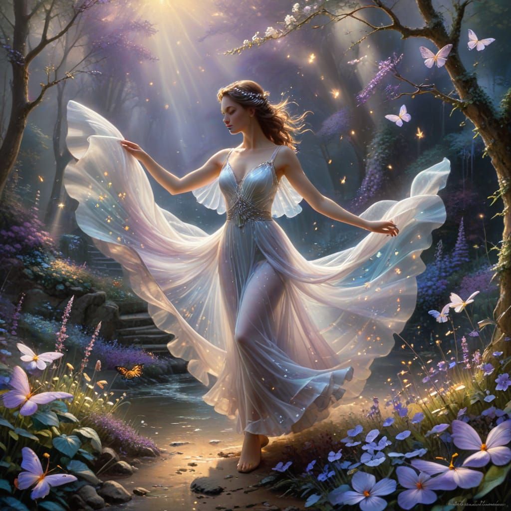 Whispering Fantasy Maiden in Ethereal Mist