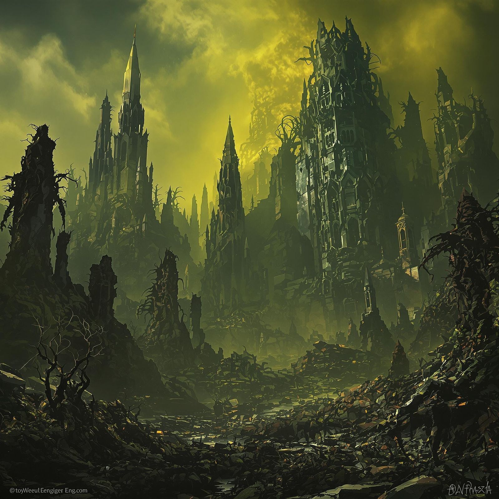 Dark Post-Apocalyptic Realm in Sinister Atmosphere