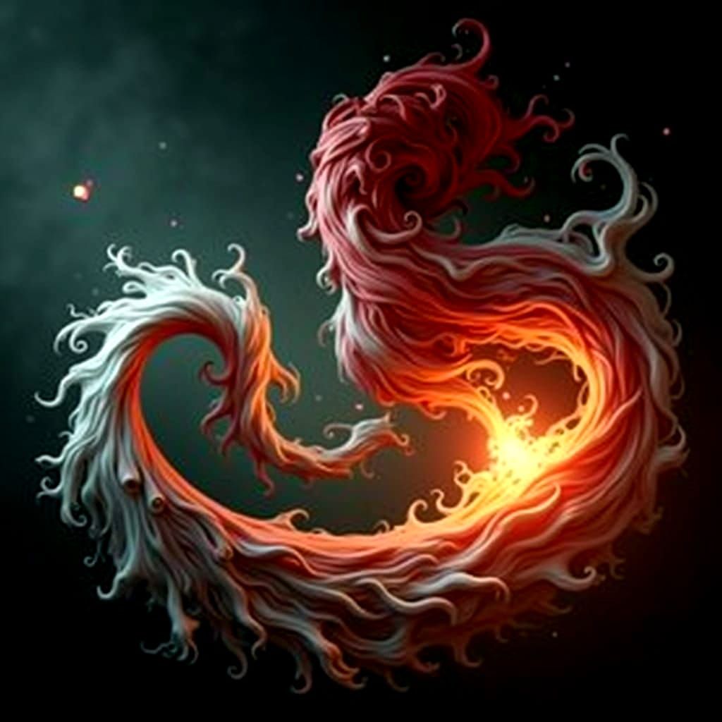 Swirling Symphony of Red: A Dynamic Visual Composition