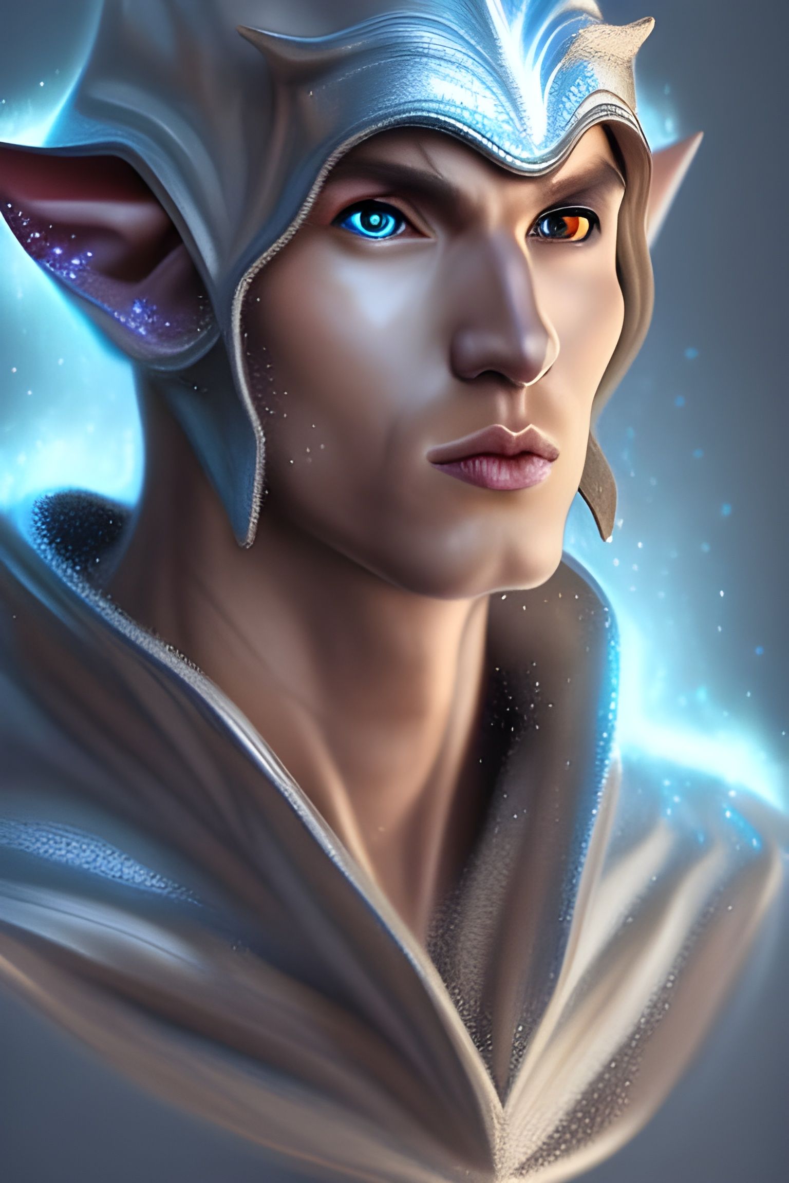 Elven Frost Mage Portrait in 8K