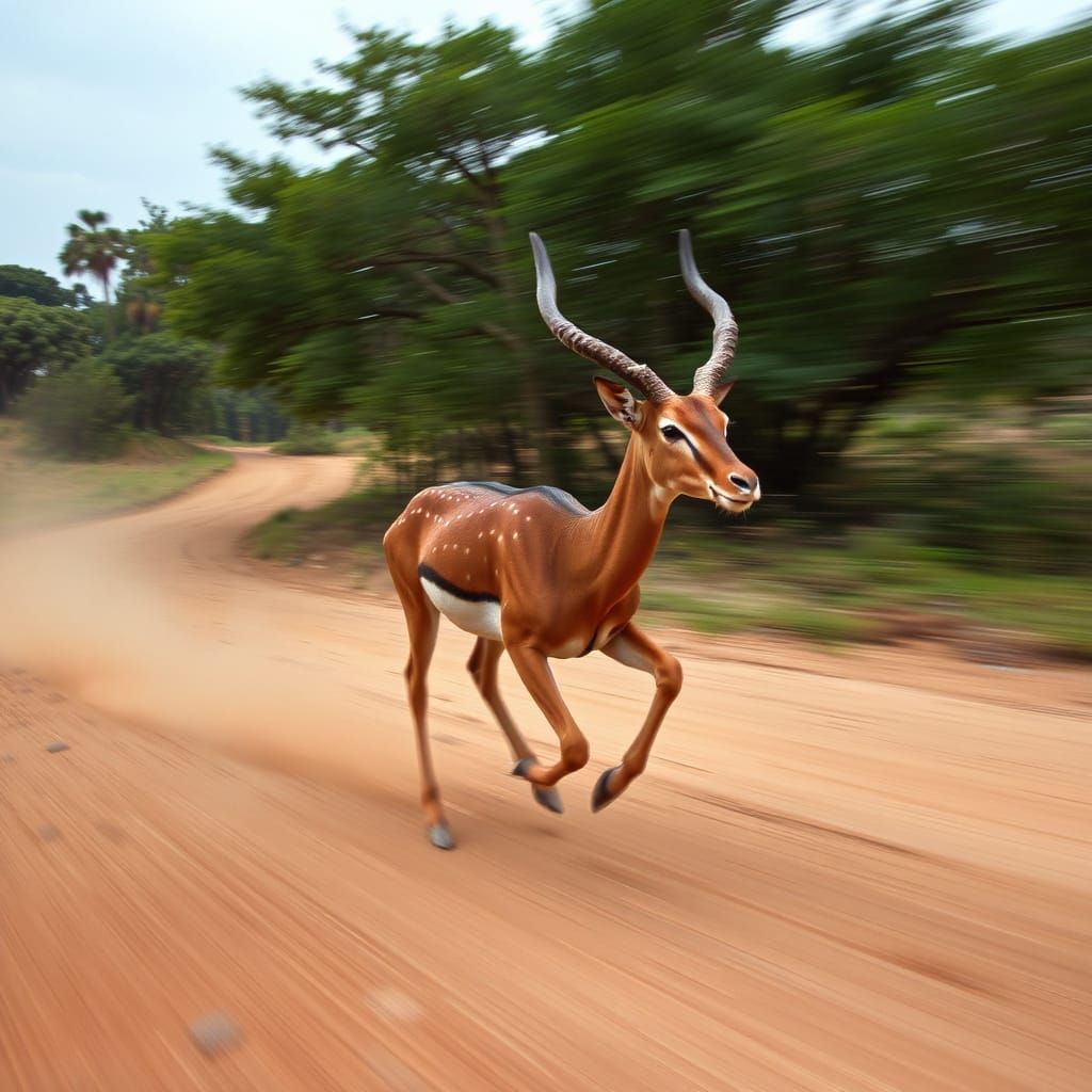Impala Running: A Dynamic AI Generated Image