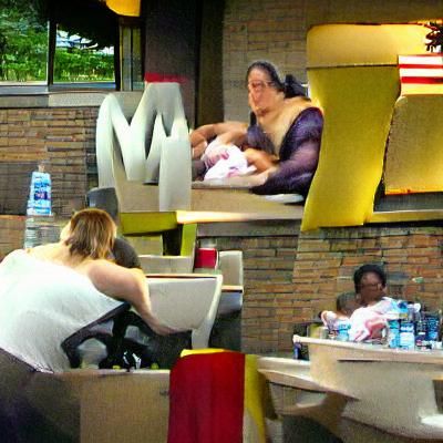 Woman Breastfeeding at McDonald's