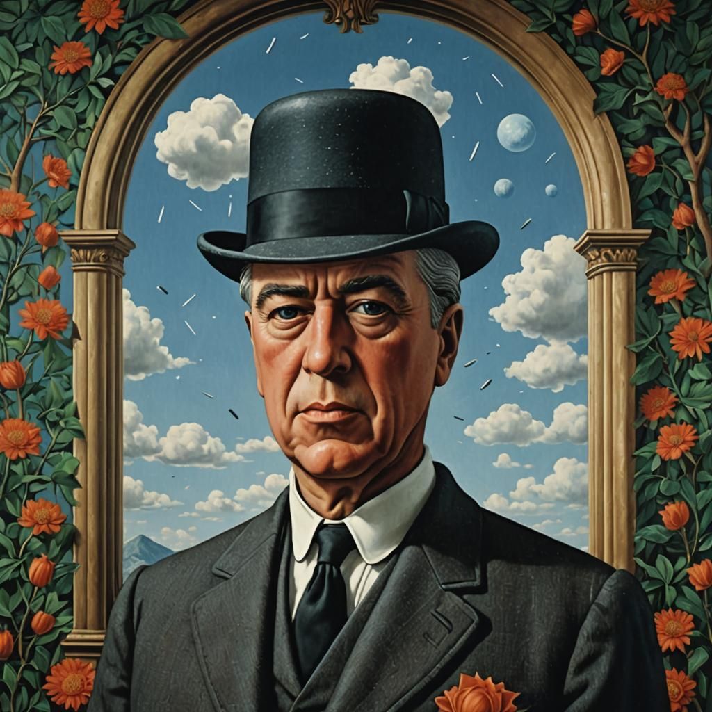 Surreal Portrait in Style of 1930s Painting