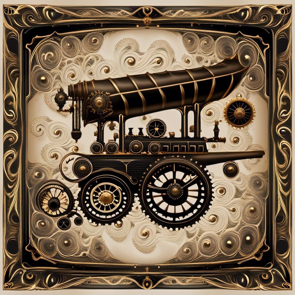 Steampunk Engine Constructed from Wheelbarrows