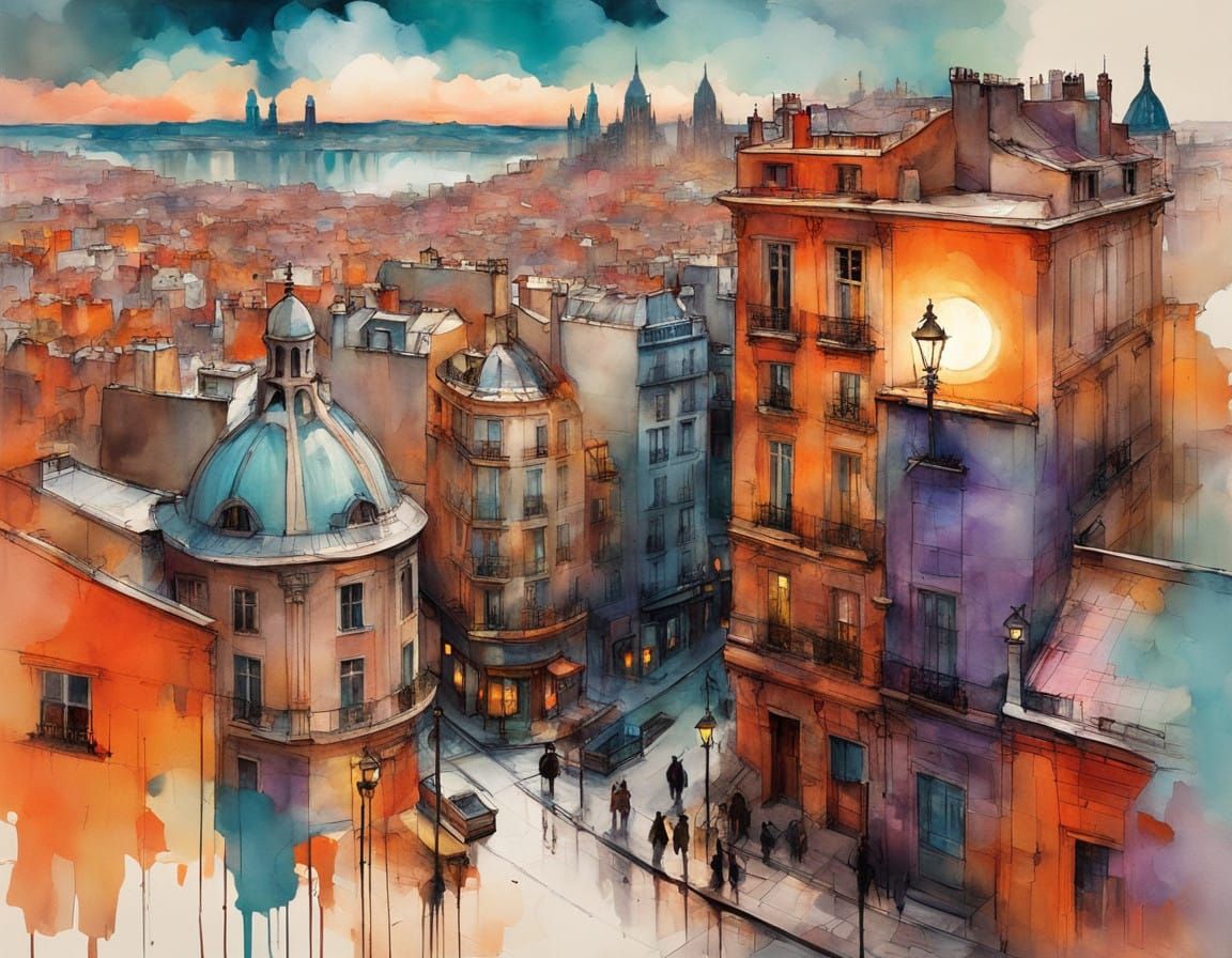 Surreal Cityscapes Unite in Vibrant Urban Dreamscape