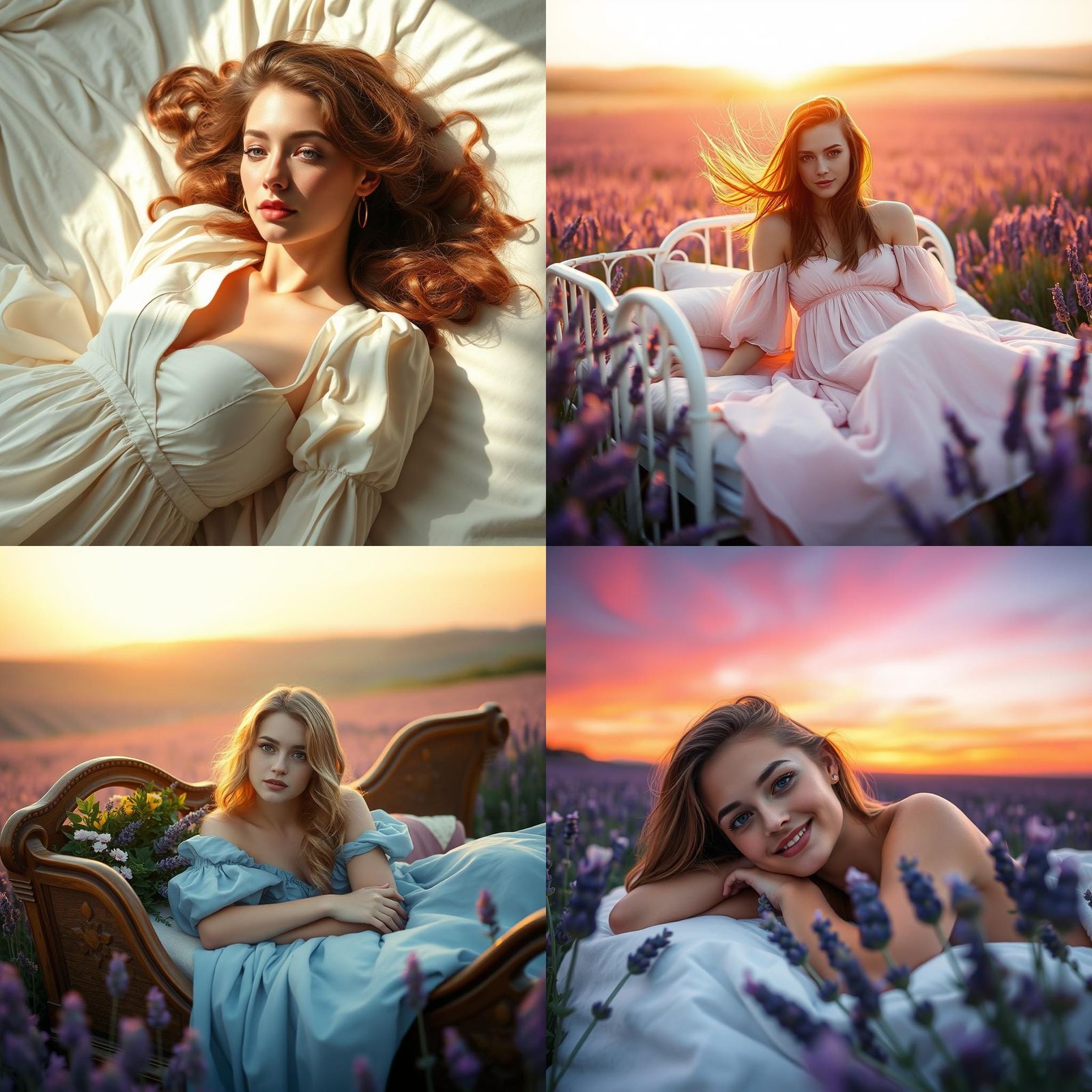 Lavender Field Dreamscape at Sunset: Cinematic Film Still