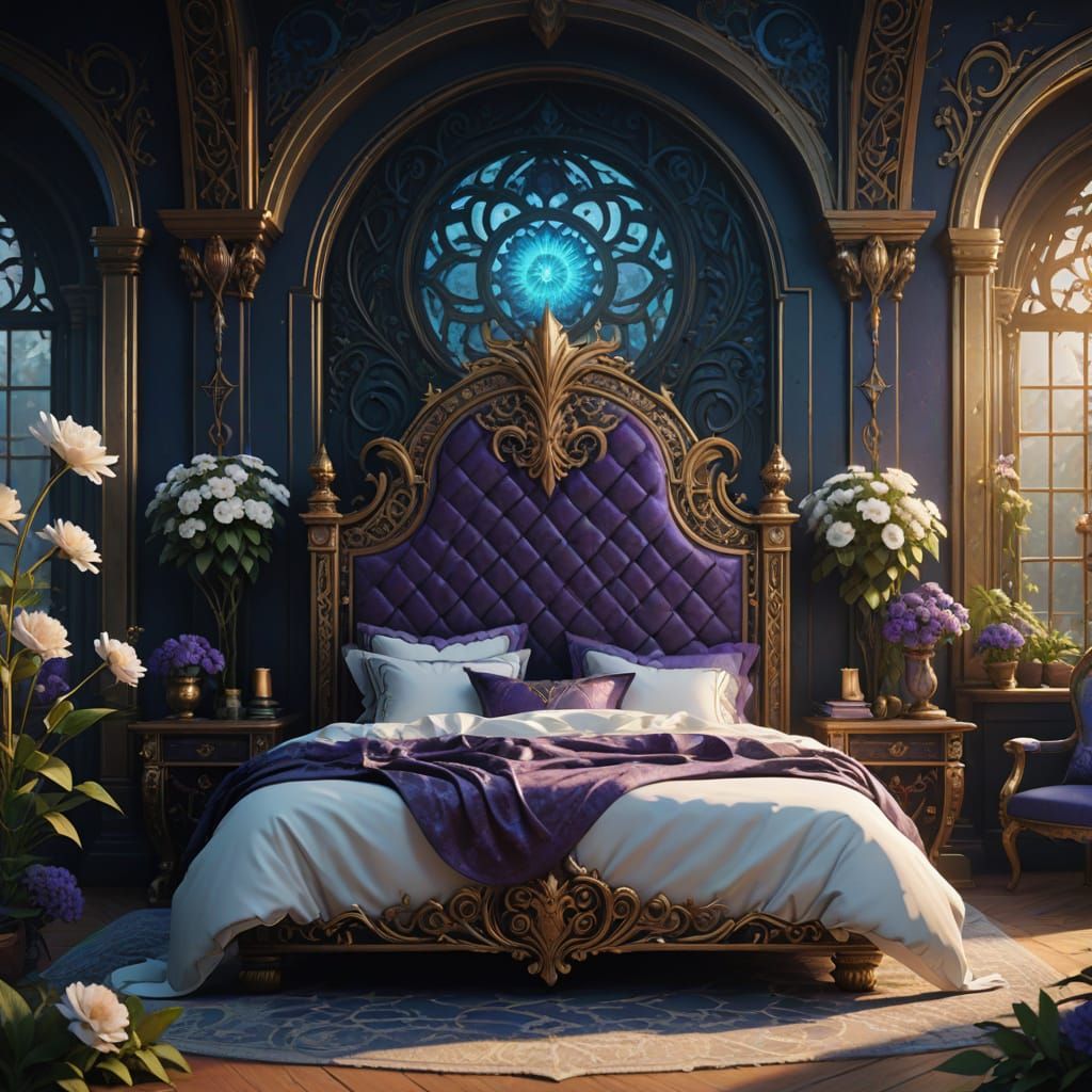 Surreal Fantasy Bedroom in Softbox Lighting