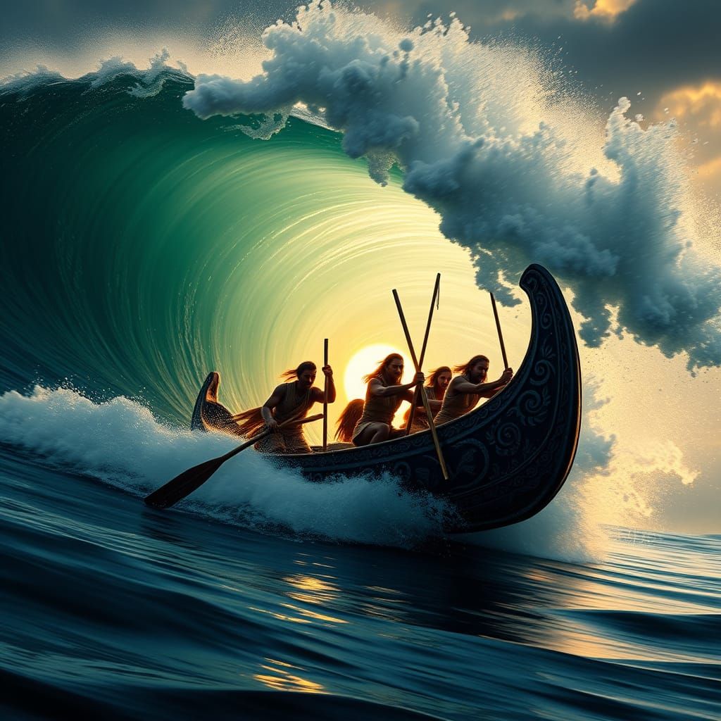 Māori Warriors Ride the Wave in Stunning 8K CGI