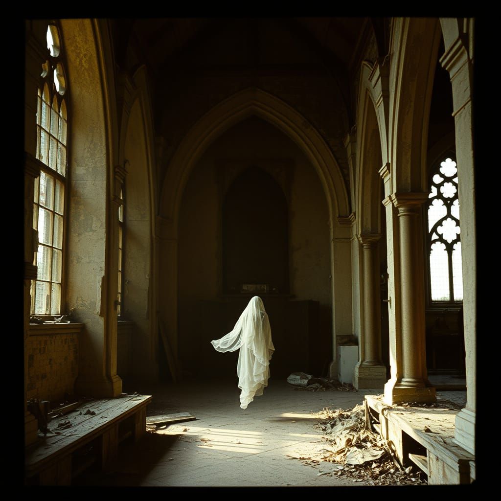 Ethereal Spirit in Abandoned Church