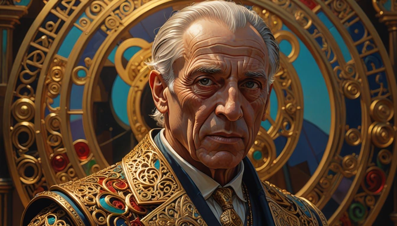 Romantic Fantasy Inventor in Golden Light