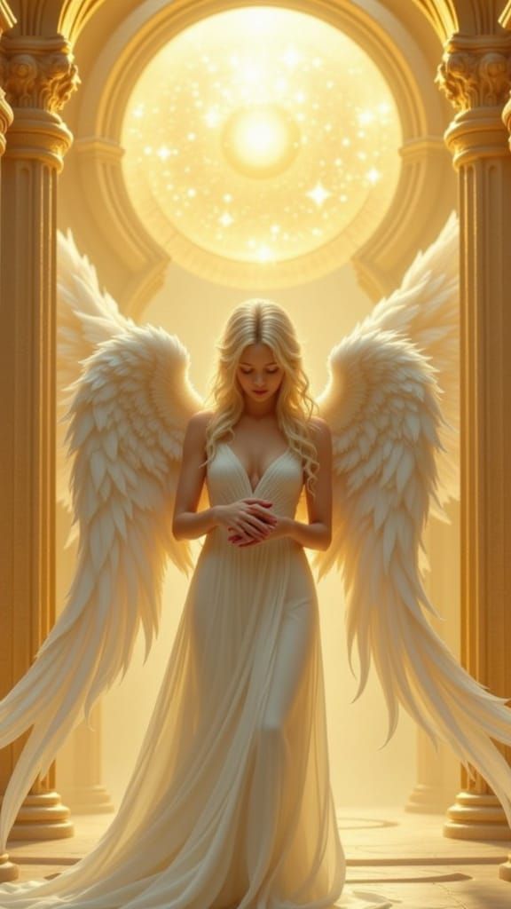 Ethereal Angel in Classical Religious Art Style