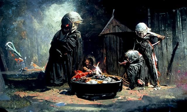 Sinister Witch Cooks Children in Flesh Hut